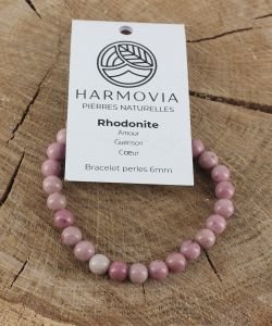 Bracelet Rhodonite Unie perles 6mm, 1 part